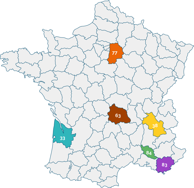 Carte de france des agences FDS PRO